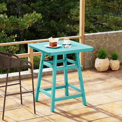 WestinTrends Outdoor 37" Counter Height HDPE Patio Square Bar Table, Dark Brown
