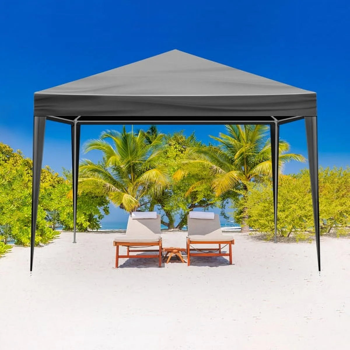 Sythers 10'x10' Pop Up Canopy Tent with 4 Removable Sidewalls, Portable Gazebo, UV Resistant Waterproof, Enclosed Canopy Tent for Outdoor Events, Patio, Backyard, Party, BBQ, Camping, Black