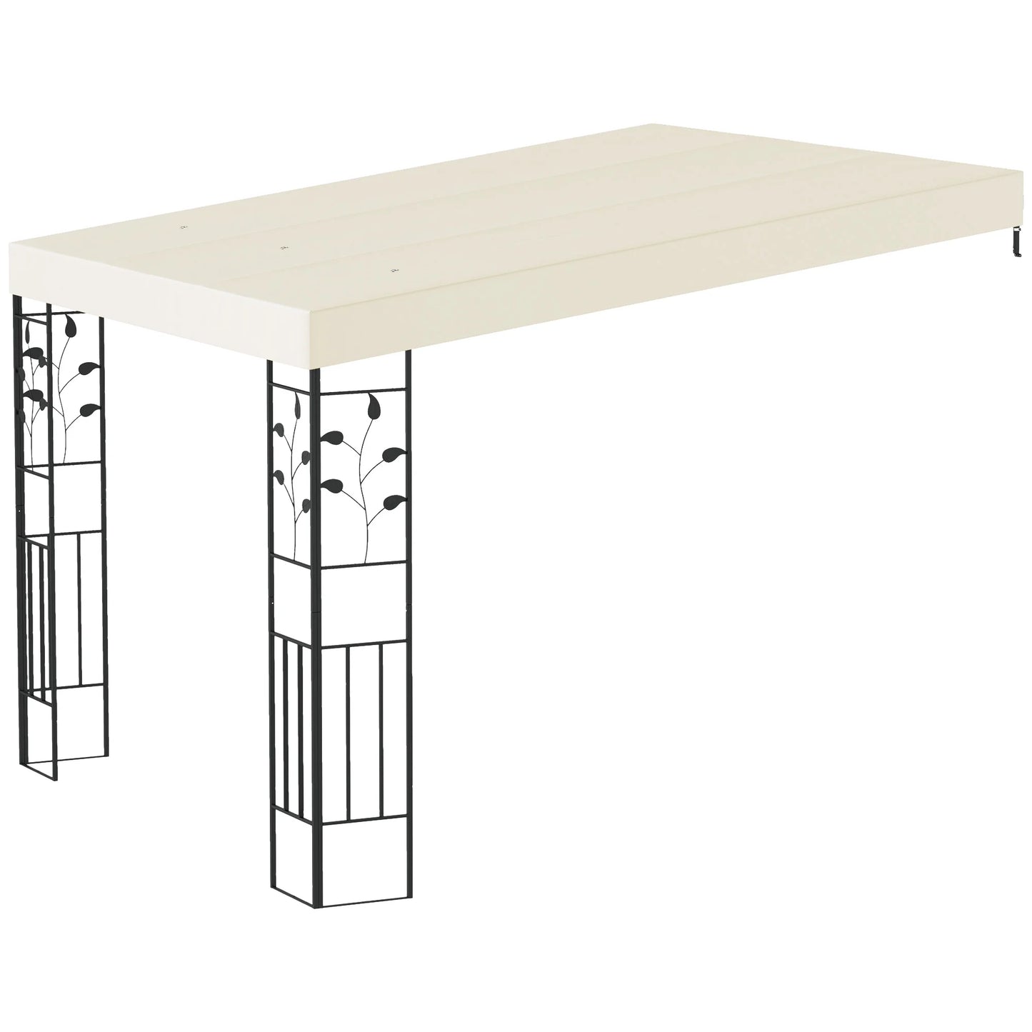 Outsunny 10' x 10' Outdoor Pergola Canopy, Metal Patio Canopy with Drainage Holes for Backyard, Garden, Porch, Cream White