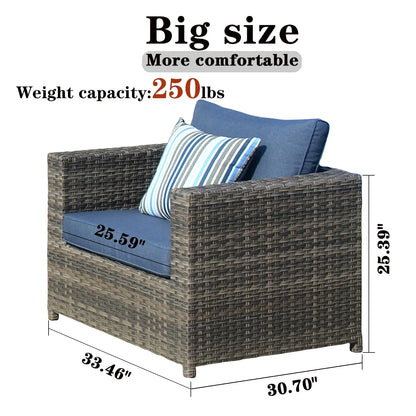 Ovios 12 Pieces Outdoor Patio Furniture Set All-Weather Patio Conversation Set Wicker Outdoor Sofa Aluminum