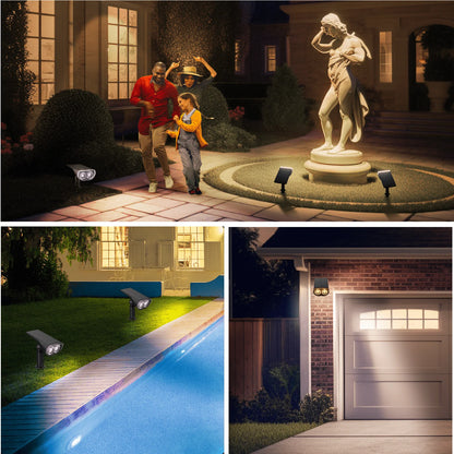 Linkind Solar Lights Outdoor, Solar Spot Lights Outdoor 800LM 6500K Daylight White, Solar Landscape Spotlights for Garden Yard Patio Driveway Porch, 4-Pack
