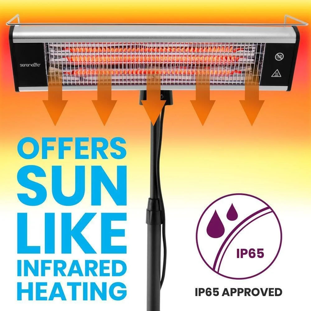 SereneLife Infrared Patio Heater, Electric Patio Heater for Indoor/Outdoor Use, (Black)