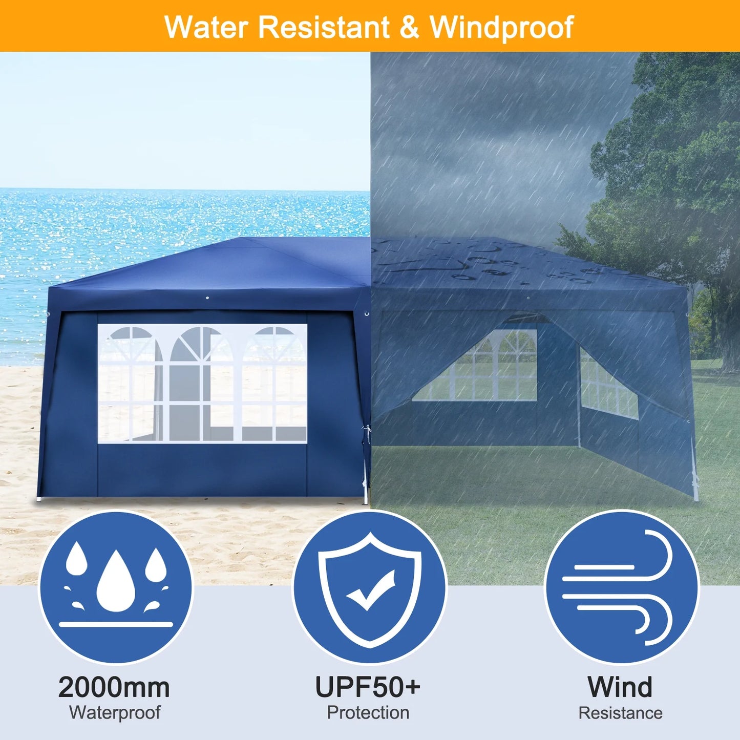 Zimtown 10'x 20' Patio EZ POP UP Party Tent Wedding Gazebo Canopy Marquee 6 Walls