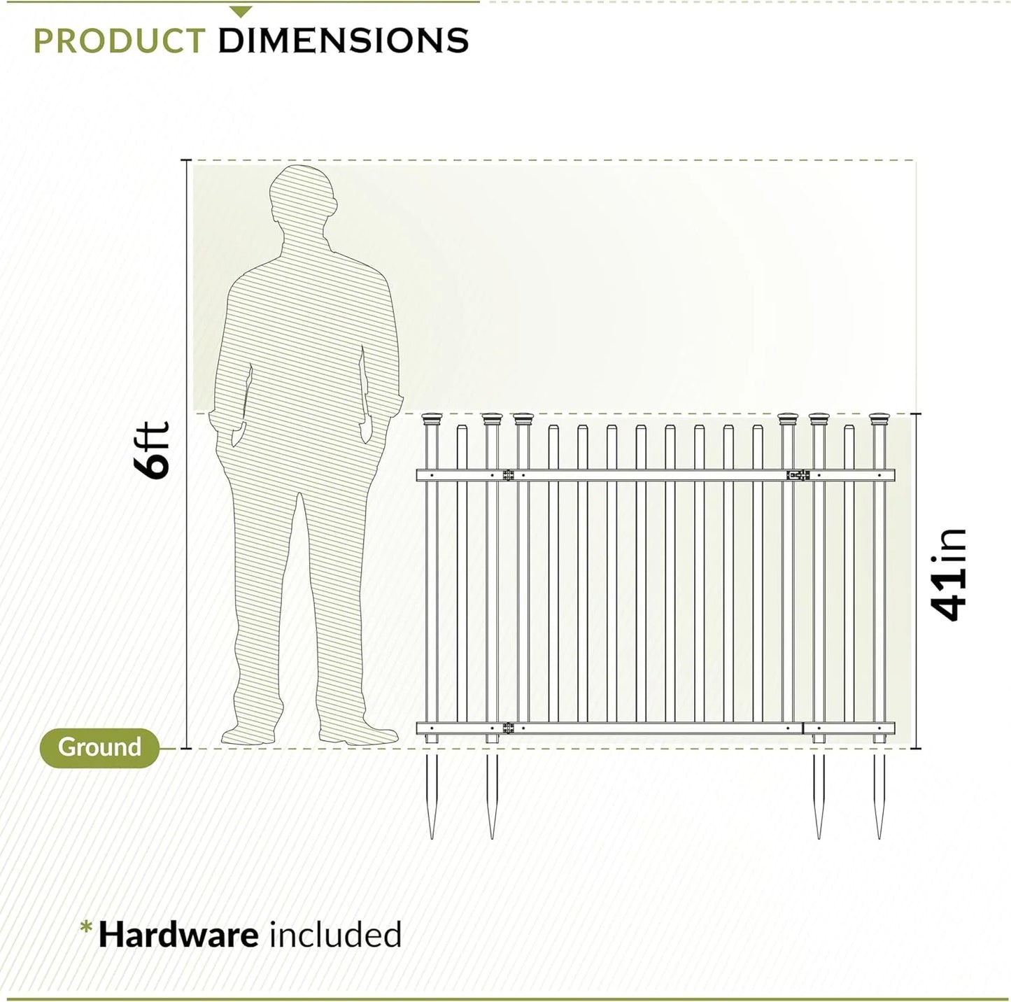 3.5ft H x 5ft W (1 Gate) No Dig Zippity Burbank Gate Kit, White Vinyl Picket Yard Fence Gate with Hardware Included for Burbank Fence Kit, Outdoor Patio and Backyard Gate, ZP19071