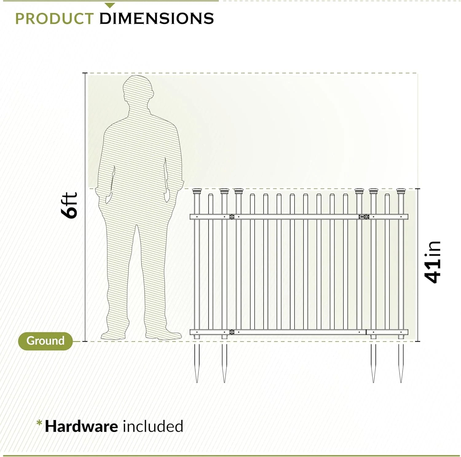 3.5ft H x 5ft W (1 Gate) No Dig Zippity Burbank Gate Kit, White Vinyl Picket Yard Fence Gate with Hardware Included for Burbank Fence Kit, Outdoor Patio and Backyard Gate, ZP19071