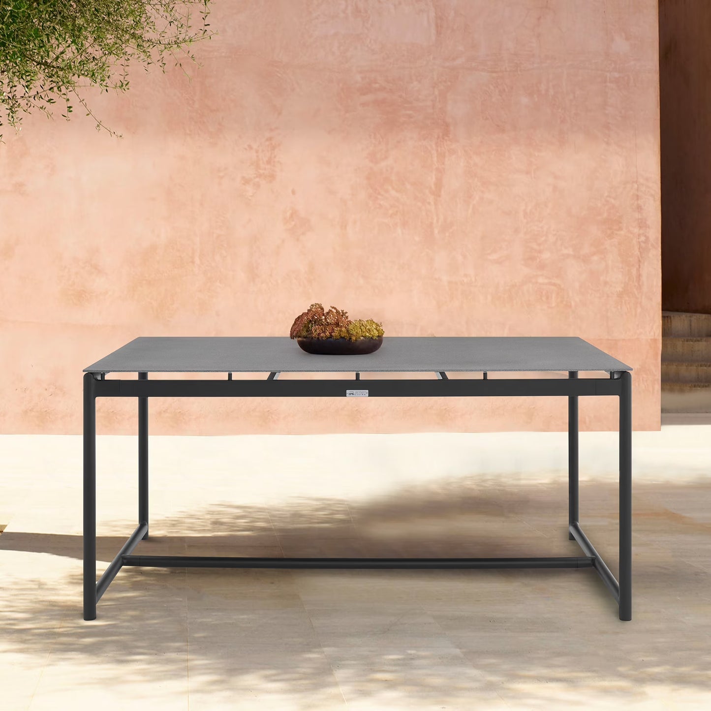 Menorca Outdoor Patio Dining Table in Aluminum