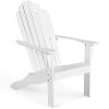 Costway Outdoor Adirondack Chair Accent Chair Solid Wood Durable Patio Garden Deck Furniture Gray