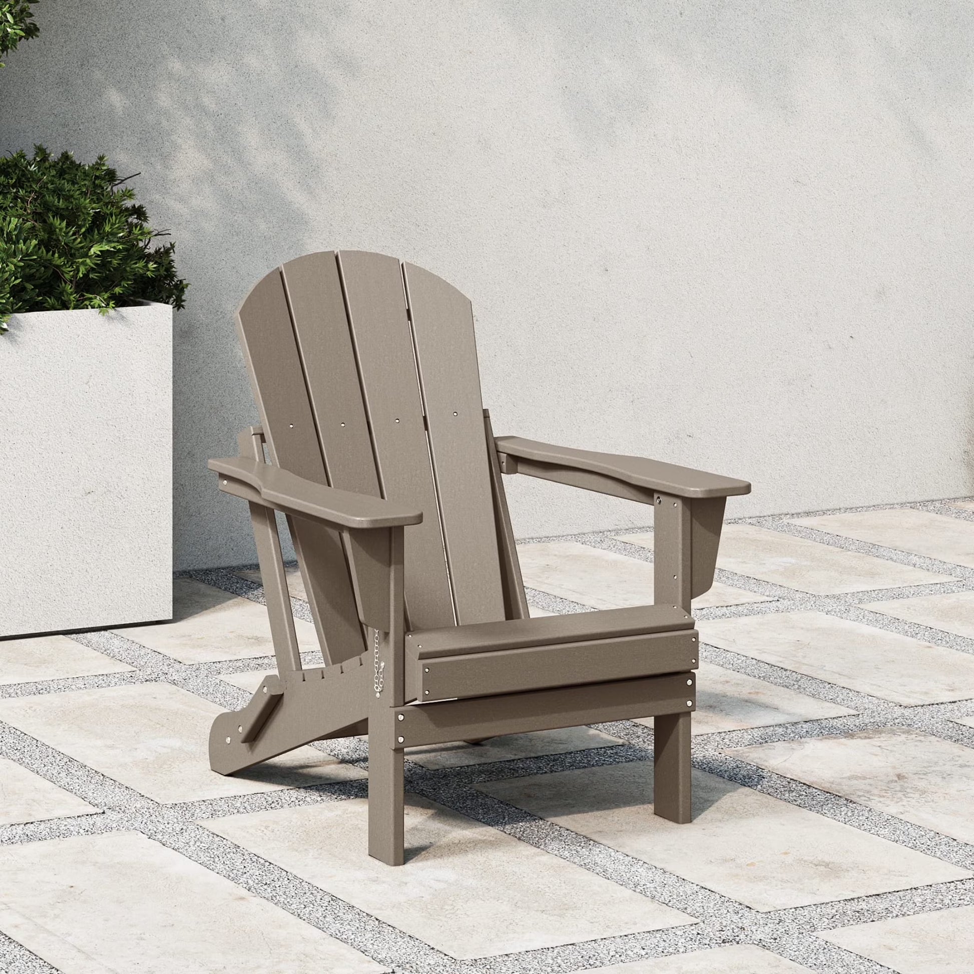 Westintrends Outdoor Folding HDPE Adirondack Chair, Patio Seat, Weather Resistant, Dark Brown