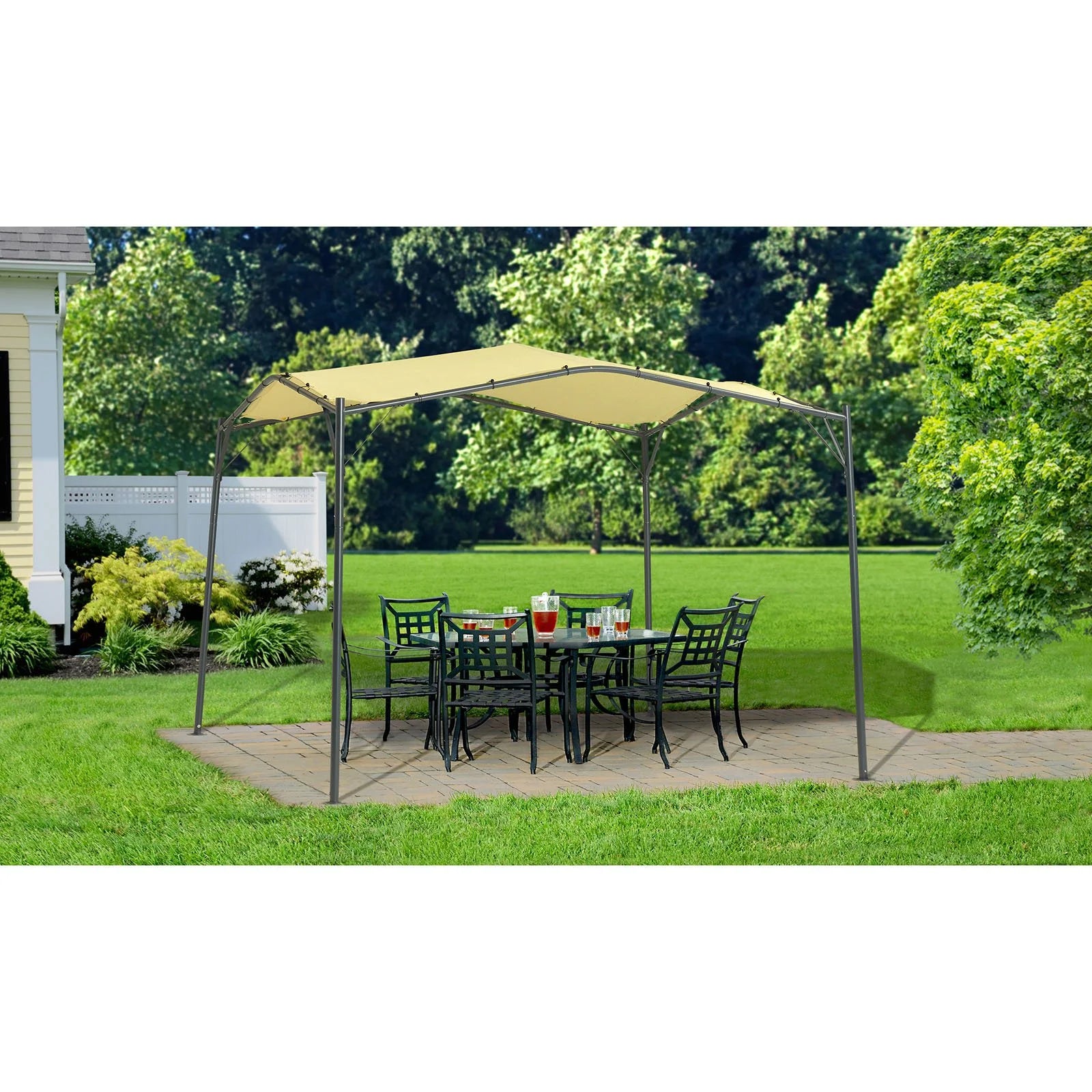 ShelterLogic Monterey 12x12 Canopy Gazebo Portable Shade Solution Backyards, Patios, Pools, Cream