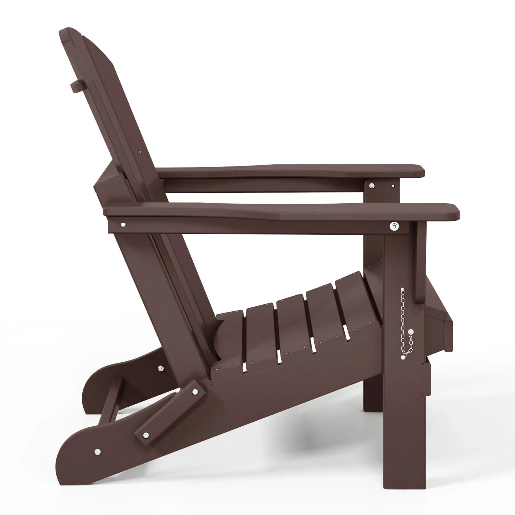 Westintrends Outdoor Folding HDPE Adirondack Chair, Patio Seat, Weather Resistant, Dark Brown