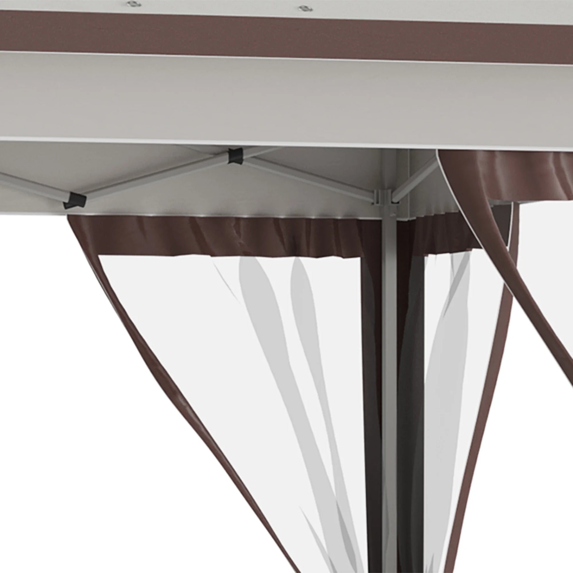 12' X 12' Pop Up Canopy Tent With Netting And Carry Bag, Instant Sun Shelter With 137 Sq.Ft Shade, Tents For Parties, Height Adjustable, For Outdoor, Garden, Patio, Beige And Brown