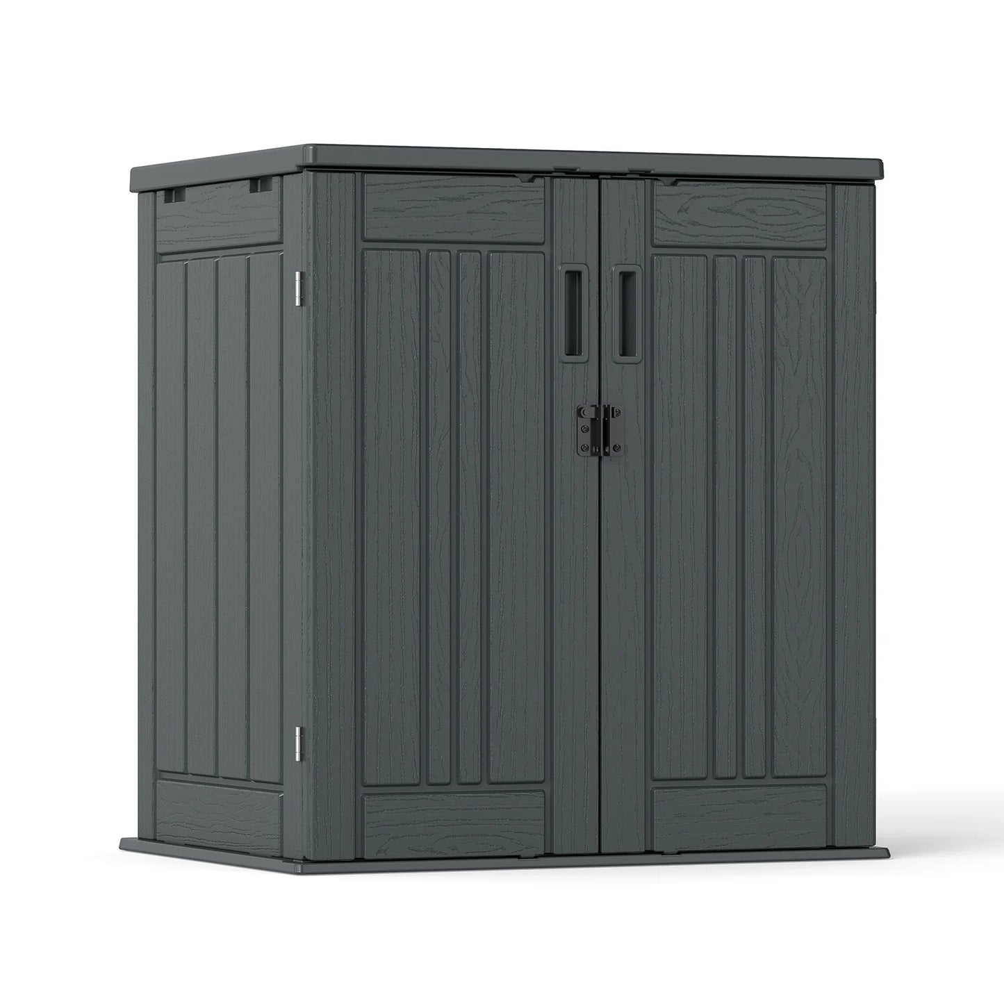 ZYJOYY 15 Cu.Ft Resin Outdoor Storage Shed with Floor & 2 Shelves, Lockable Waterproof Backyard Horizontal Cabinet for Patio, Garden Tools & Equipment,Sage Grey