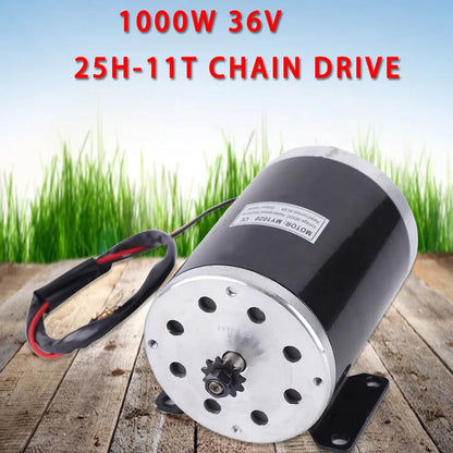 ToppiJoy Mini Bike Motor 1000W, DC Brushed Motor with High Torque for Electric Bicycle, Go-Kart, & Scooter, Fast Start Performance & Heat Dissipation for Smooth Ride