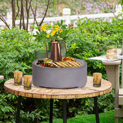 Afterglow 15 Inches Charcoal Grill Barbecue Smoker Stove Tabletop BBQ Outdoor Party for Patio Garden Backyard Decking Camping, Brown ?