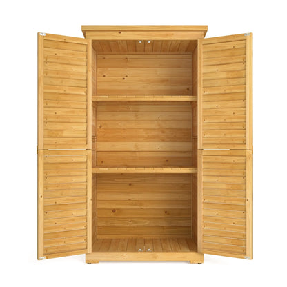 Asofer Outdoor Storage Shed, Storage Cabinet Clearance, Wooden Tool Shed, Deck Cabinet for Outside Patio Lawn