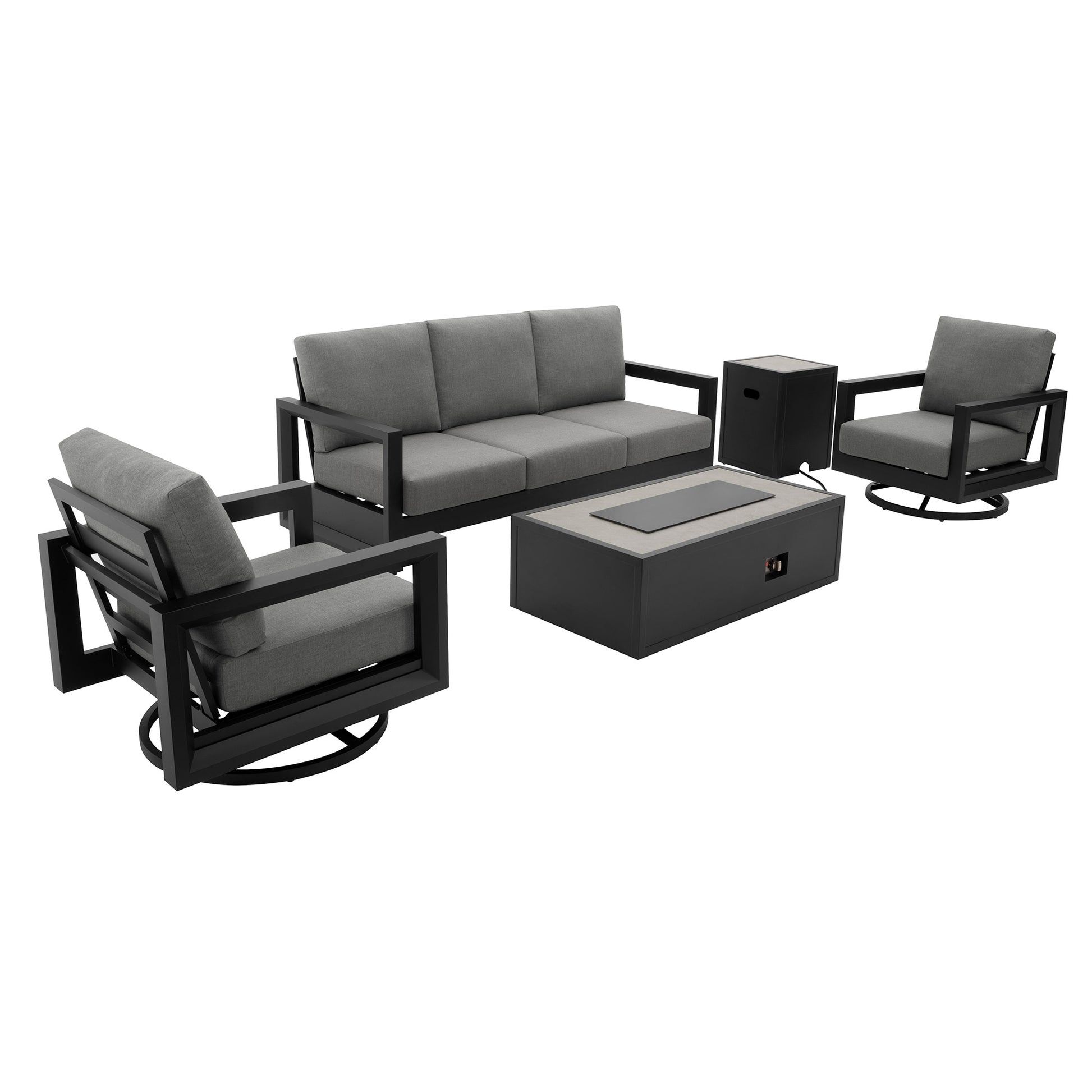Henredon Trego 5-piece Fire Outdoor Patio Seating Set