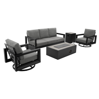 Henredon Trego 5-piece Fire Outdoor Patio Seating Set