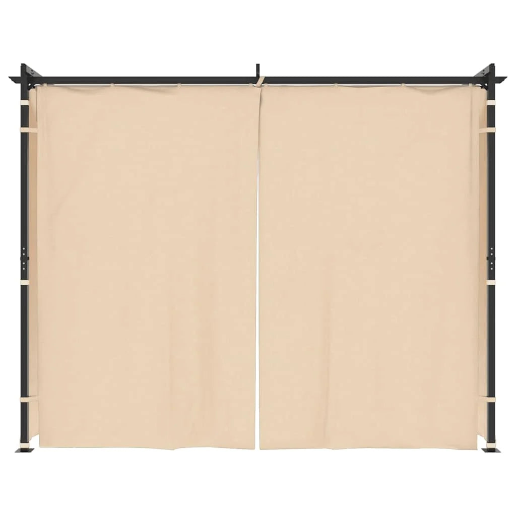 vidaXL Gazebo Canopy Tent Patio Pavilion Sunshade with Curtains Cream Steel