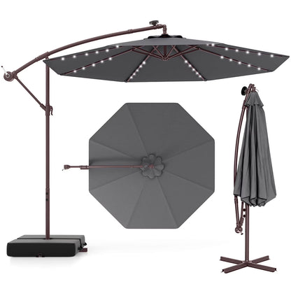 Costway 98.40" Navy Cantilever Patio Umbrella, Base-Included