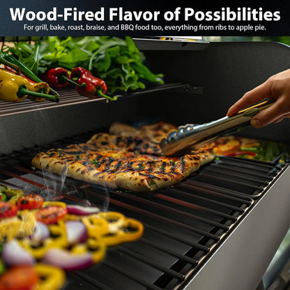 PARGRILL Wood Pellet Grill & Smoker,BBQ Grill with Auto Temperature Control,467 Sq In Cooking Area,for Outdoor Cooking, Patio and Backyard, Bronze Black