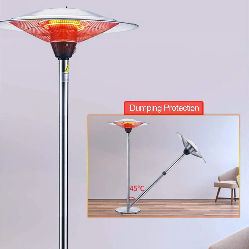 1500W Electric Patio Heater Freestanding Electric Outdoor Warm Infrared Heater