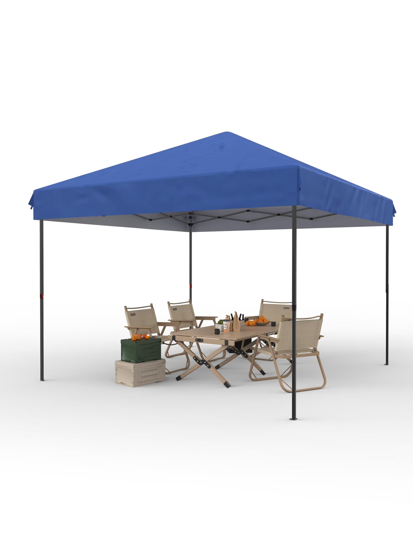 DSstyles 10x10 Ft Pop Up Canopy Tent Easy One Person Set-up, Instant Portable Shelter with 4 Stakes, 4 Ropes, 4 Sandbags for Patio, Outdoor Activities