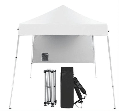 Galaxera 6x6 ft Pop Up Canopy Tent, Outdoor Small Gazebo With Backpack, Patio Slant Leg With 1 Sidewall, Portable Easy Up-Pink