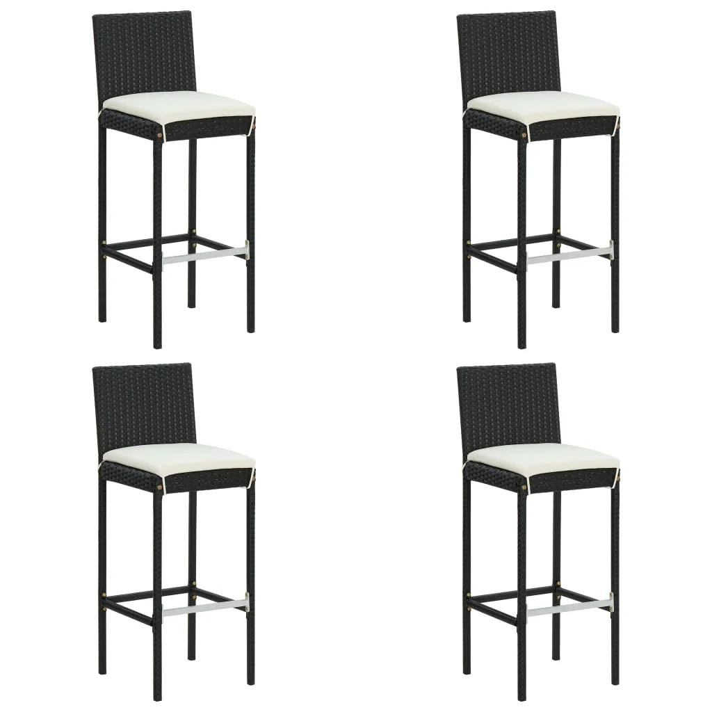 vidaXL Patio Bar Set Outdoor Bistro Set Bar Stool Bistro Table Poly Rattan
