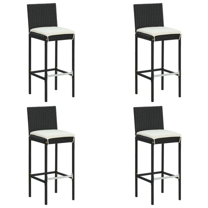 vidaXL Patio Bar Set Outdoor Bistro Set Bar Stool Bistro Table Poly Rattan