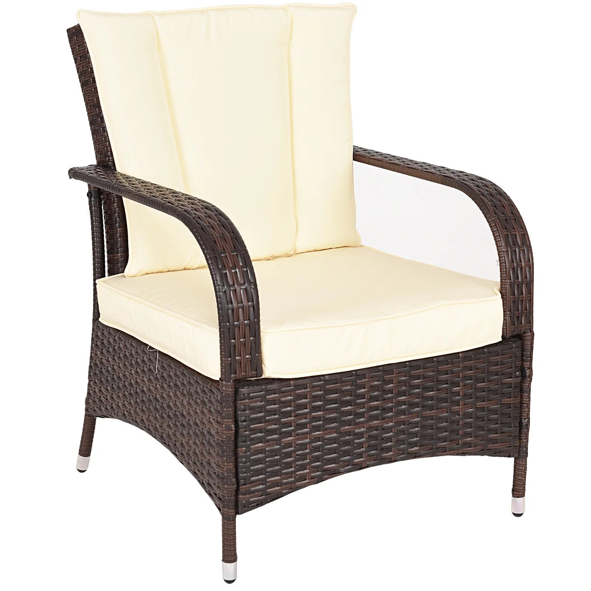 Topbuy 3 Pieces Outdoor Patio Rattan Conversation Set Garden Lawn Wicker Sofas