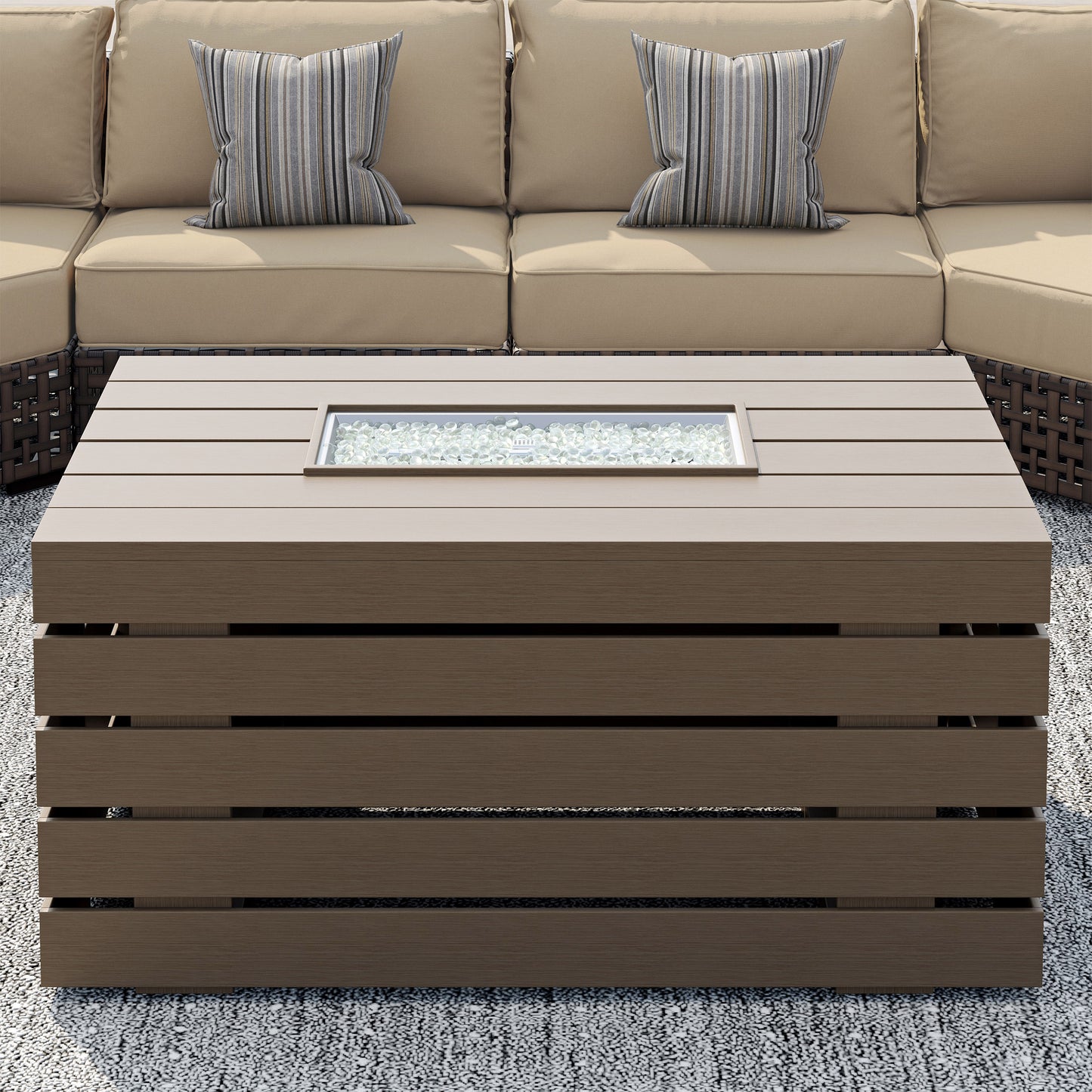Sirio Oceanside 9-piece Fire Modular Outdoor Patio Seating Set