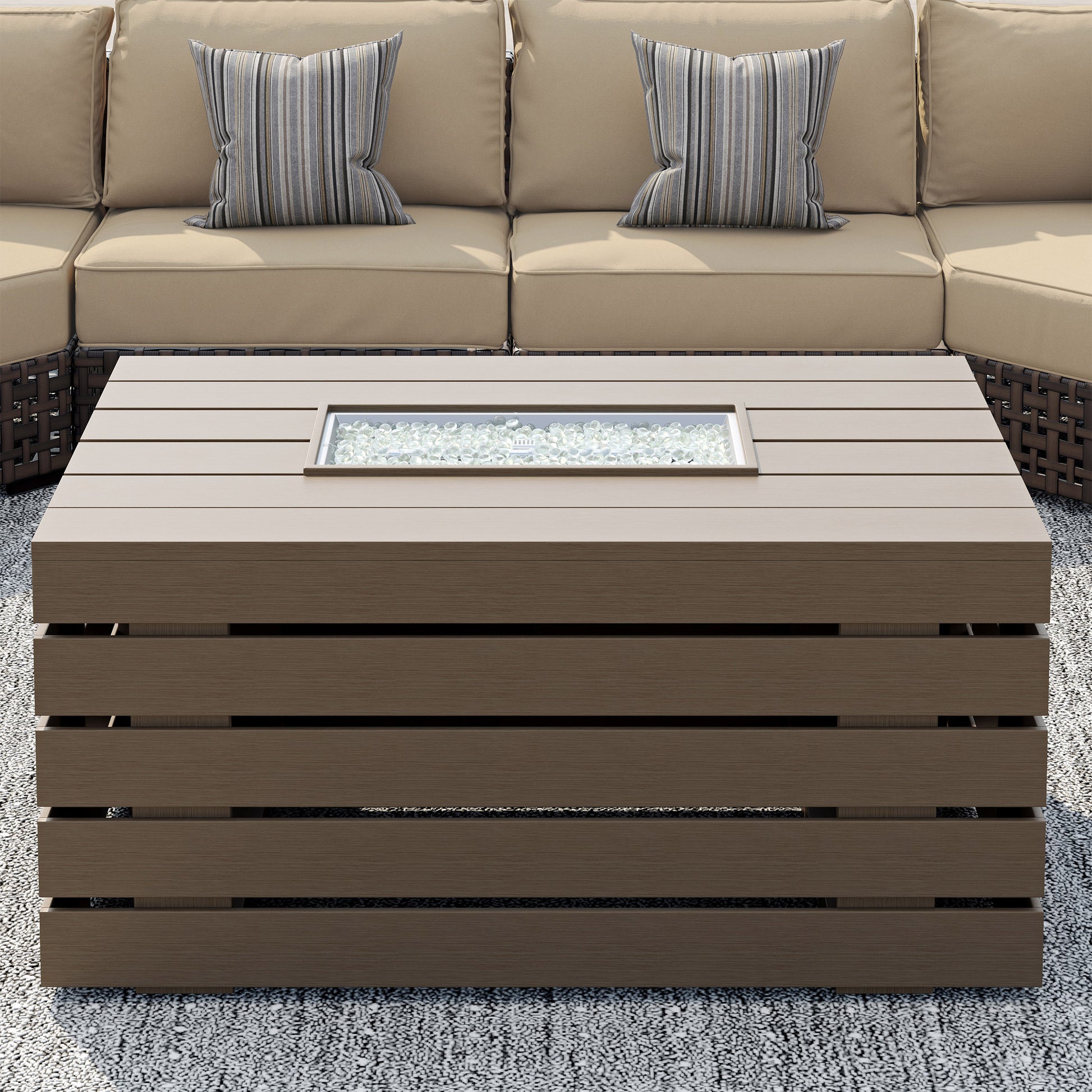 Sirio Oceanside 9-piece Fire Modular Outdoor Patio Seating Set