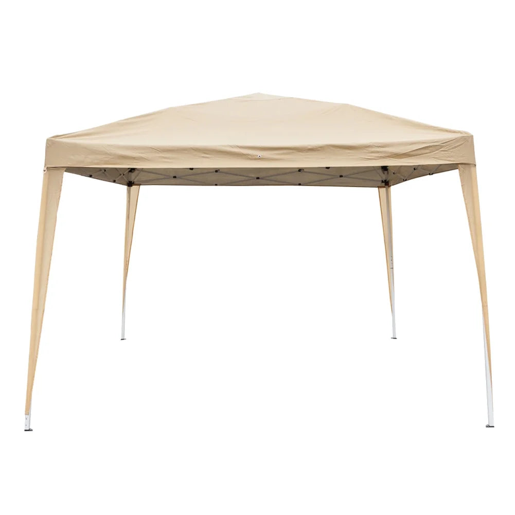 Spaco 10x10 FT pop up canopy with 2 Windows And 2 Doors, Instant Canopies Portable Gazebo UV Resistant Waterproof Enclosed Canopy Tent for Outdoor Events, Patio, Backyard, Party, Khaki