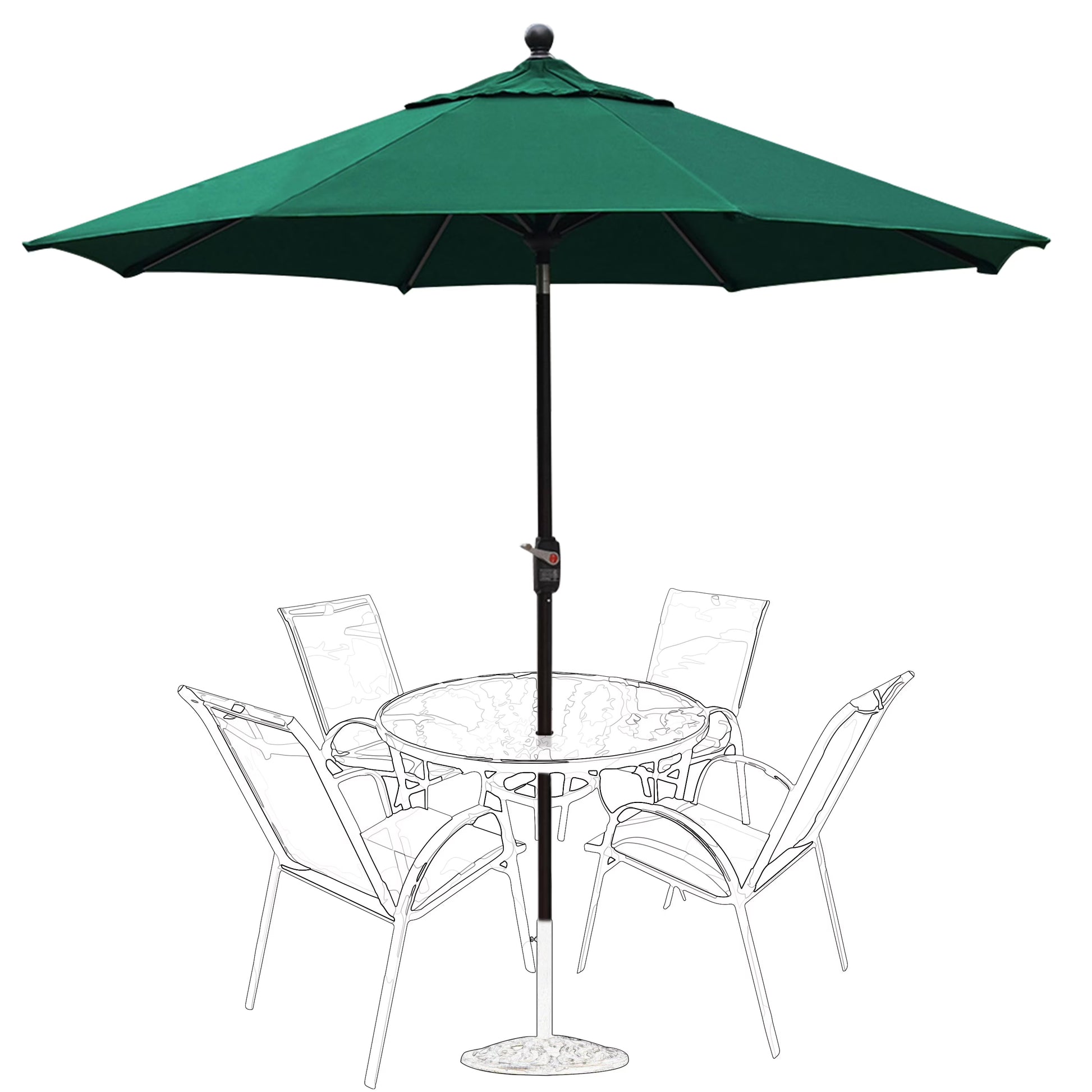 EliteShade 9Ft Market Umbrella Patio Outdoor Table UmbrellaTeal