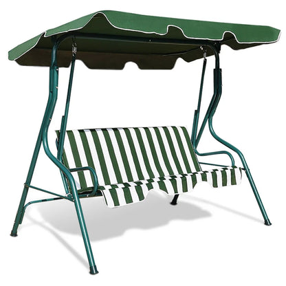 GVN Steel Porch Swing Hanging Bench Patio Canopy Porch Swings, Black