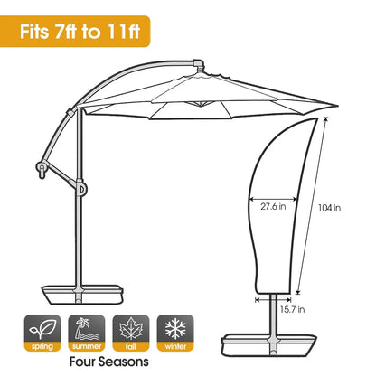 Homitt Patio Umbrella Cover, Cantilever Outdoor Umbrellas Cover, for 7ft to 11ft Offset Market Durable Umbrella Cover, Parasol Waterproof Umbrellas Cover with Zipper