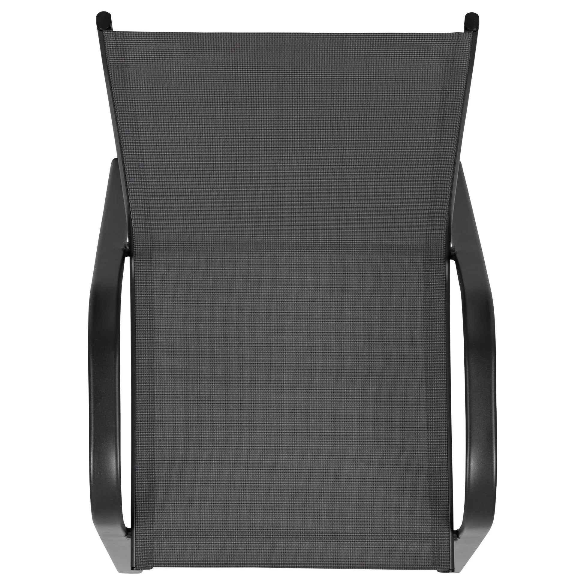 Flash Furniture Flash Furniture Brazos Series Outdoor Stackable Patio Chairs for Adults, Set of 4, Black