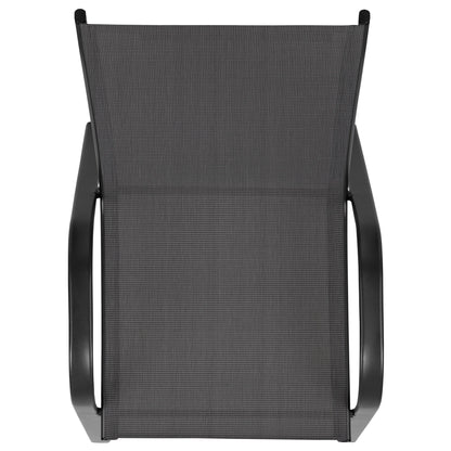 Flash Furniture Flash Furniture Brazos Series Outdoor Stackable Patio Chairs for Adults, Set of 4, Black