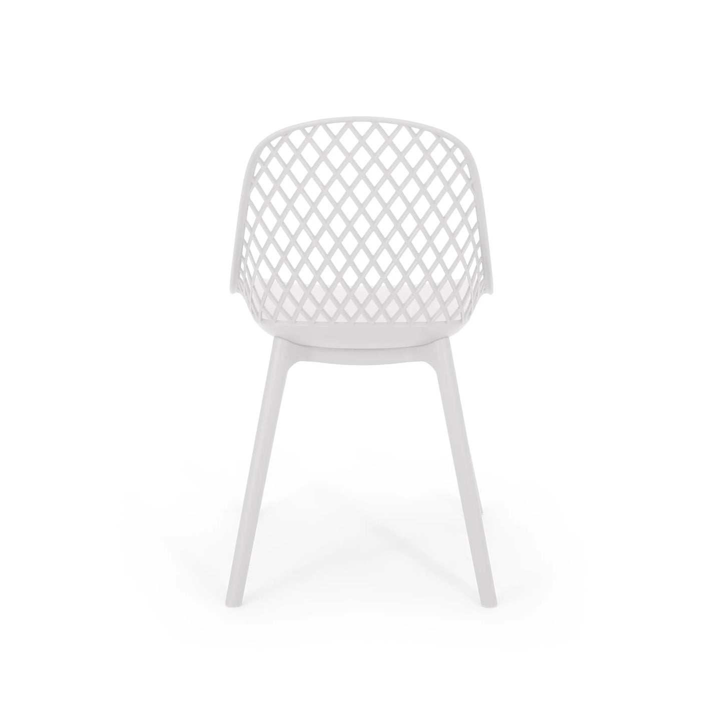 Noble House Lily Plastic Patio Dining Side Chair in White (Set of 4)
