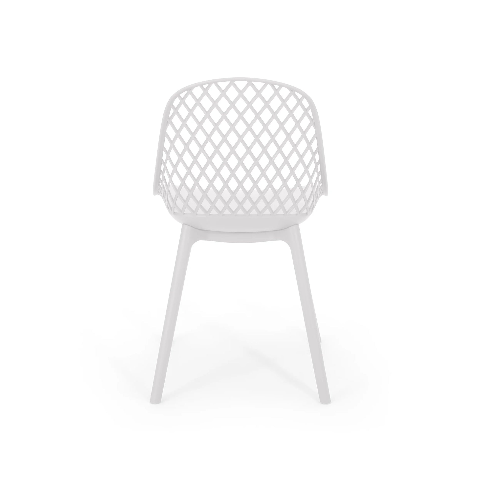 Noble House Lily Plastic Patio Dining Side Chair in White (Set of 4)