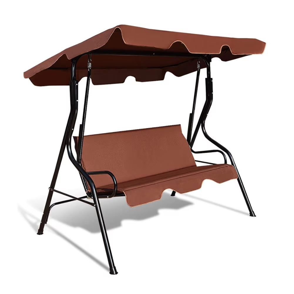 GVN Steel Porch Swing Hanging Bench Patio Canopy Porch Swings, Black