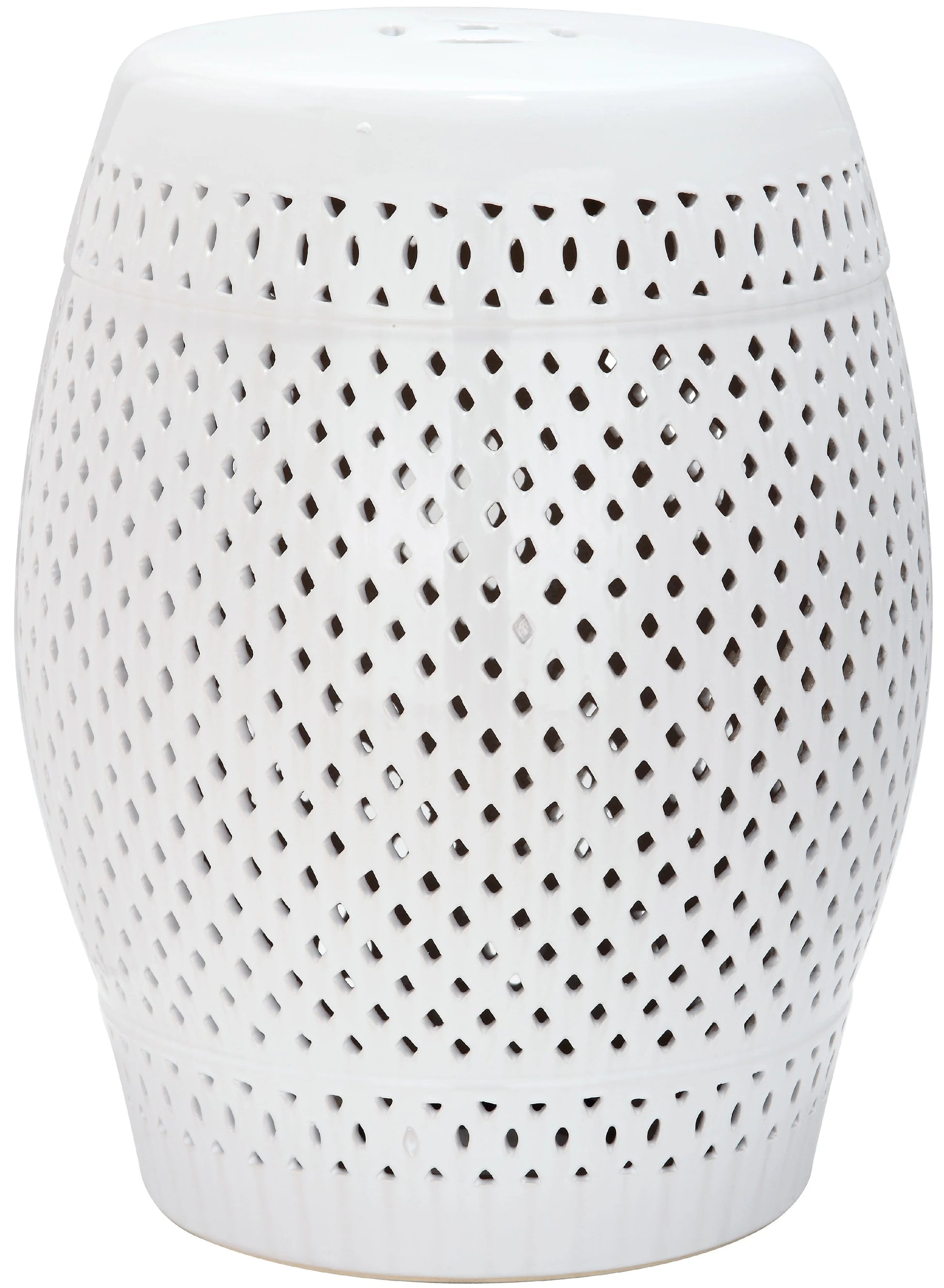 Safavieh Diamond Drum Indoor/Outdoor Garden Patio Stool, White