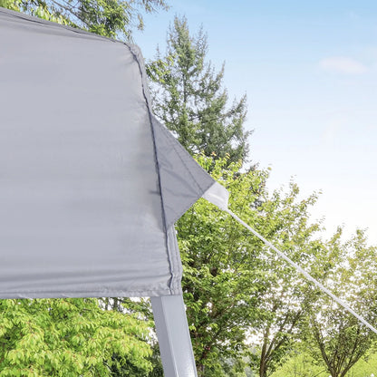 YUONAO 8x8 FT Slant Leg Pop Up Canopy Tent with Sidewall, Outdoor Wedding Party Gazebo, Portable Sun Shelter for Patio, Backyard, Beach – Gray