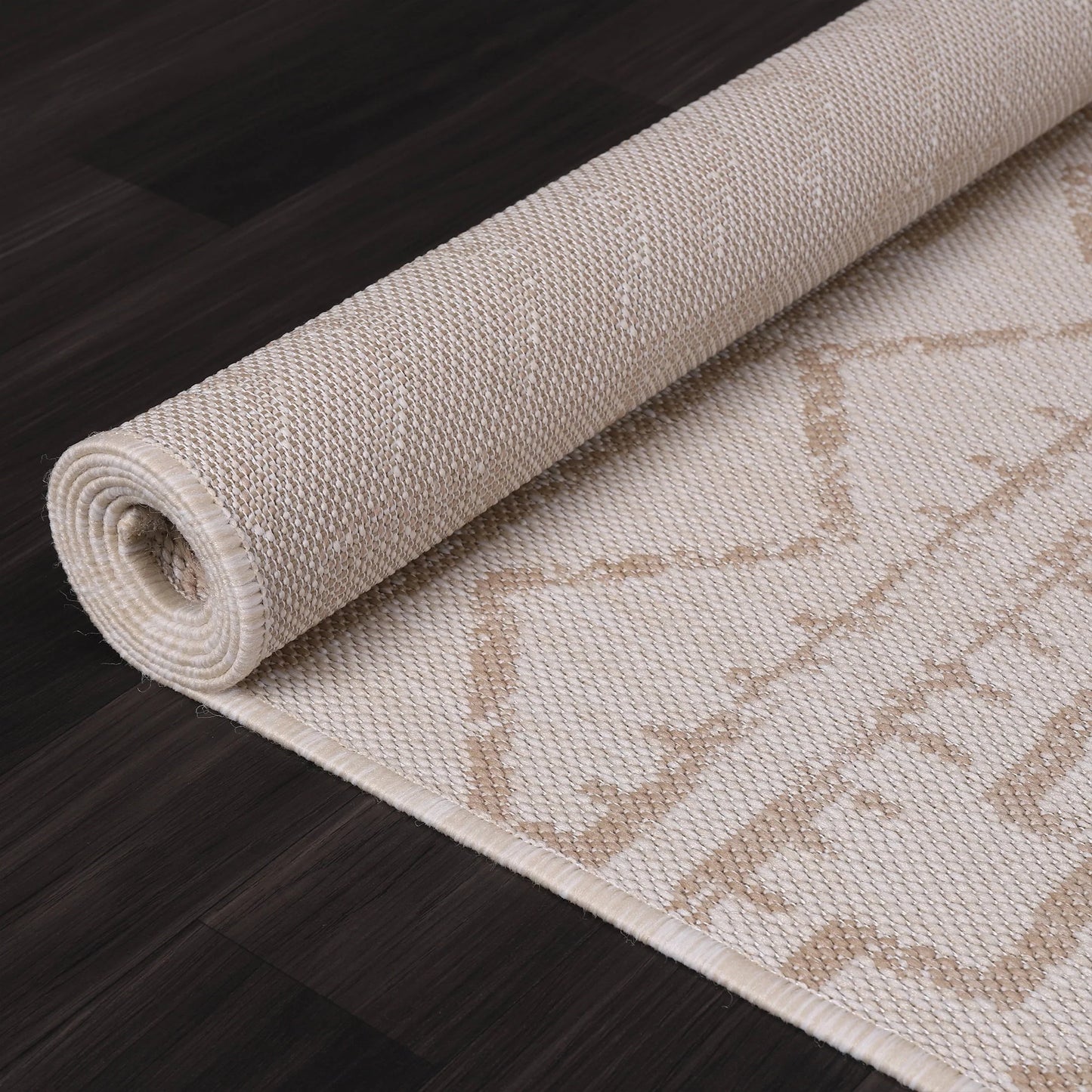 Beverly Rug Outdoor Rug 6' x 9' Patio, Porch, Garden Beige and White