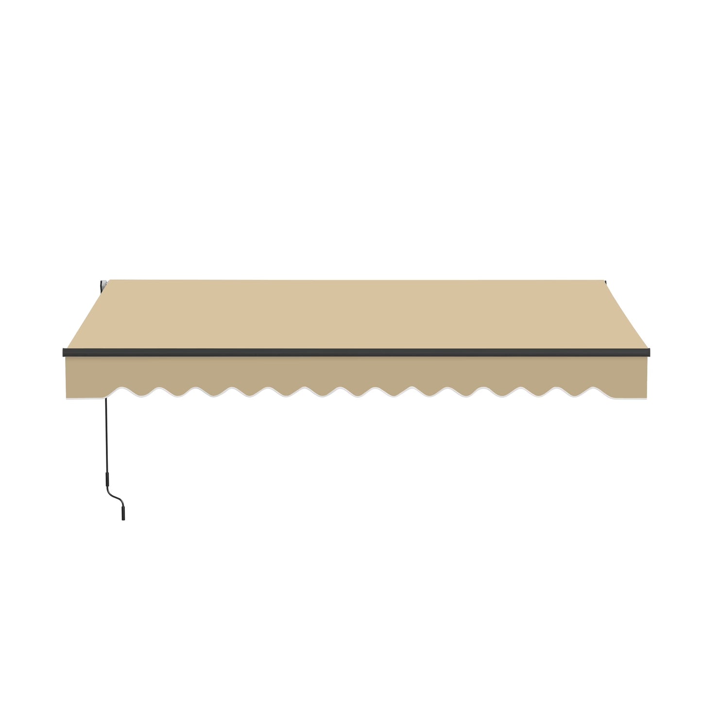 ALEKO 13' x 10' Manual Retractable Grey White Stripes Patio Awning Sunshade