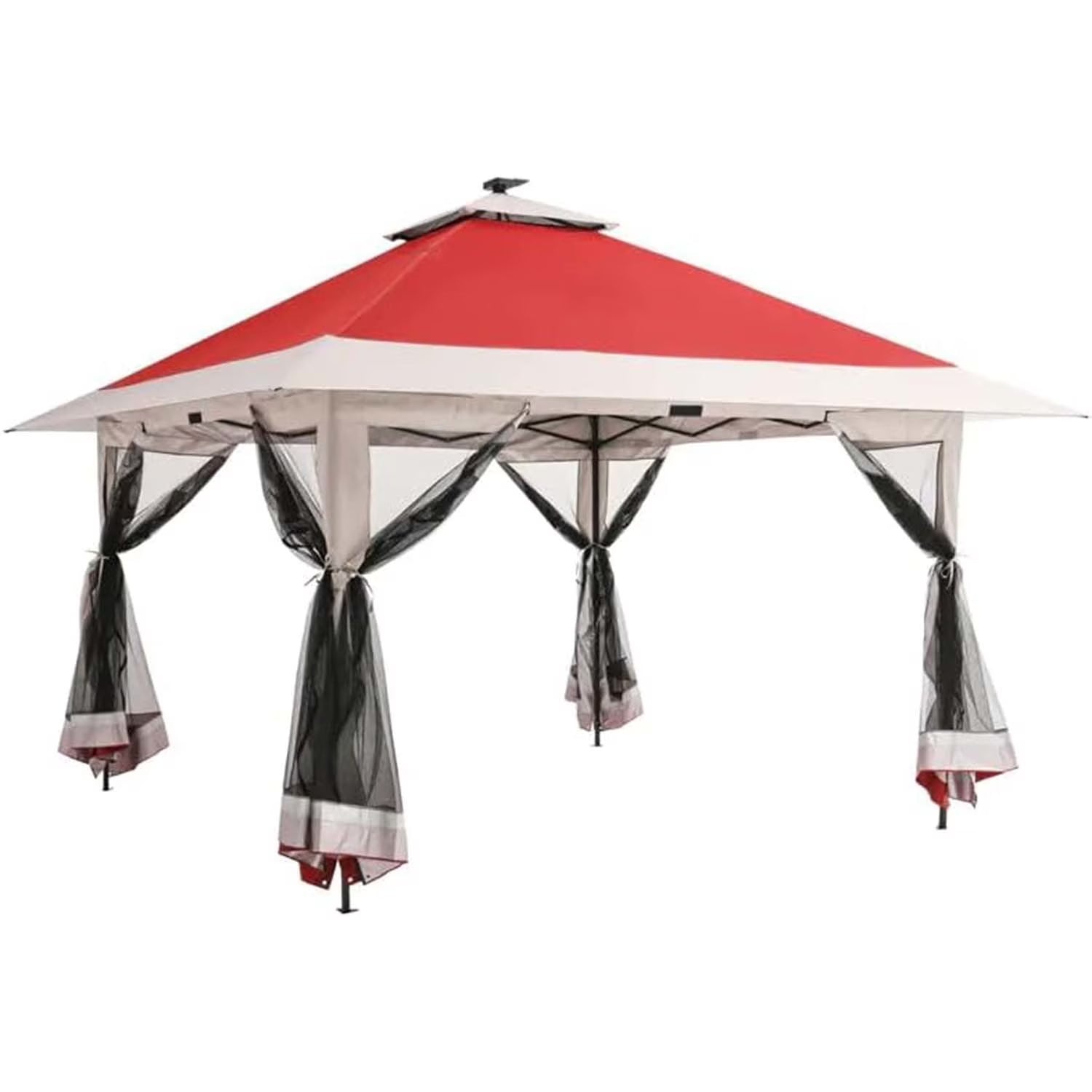 AOILE 13x13FT Pop-Up Patio Gazebo, Outdoor Canopy Tent with Mesh Walls, Double Roof & Carry Bag