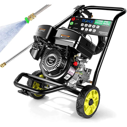 TEANDE Gas Pressure Washer Powered, 2.6 GPM 209cc 7.0 HP Power Washer with 3 Quick-Connect Nozzles, 25 ft Hose for Cars, Driveway, Patio, Siding, Fence Cleaning