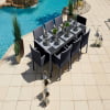Milan 3-Piece Aluminum Outdoor Patio Furniture Chaise Lounge Chair Set in Charcoal w/Two Chaise Lounge Chairs and Side Table