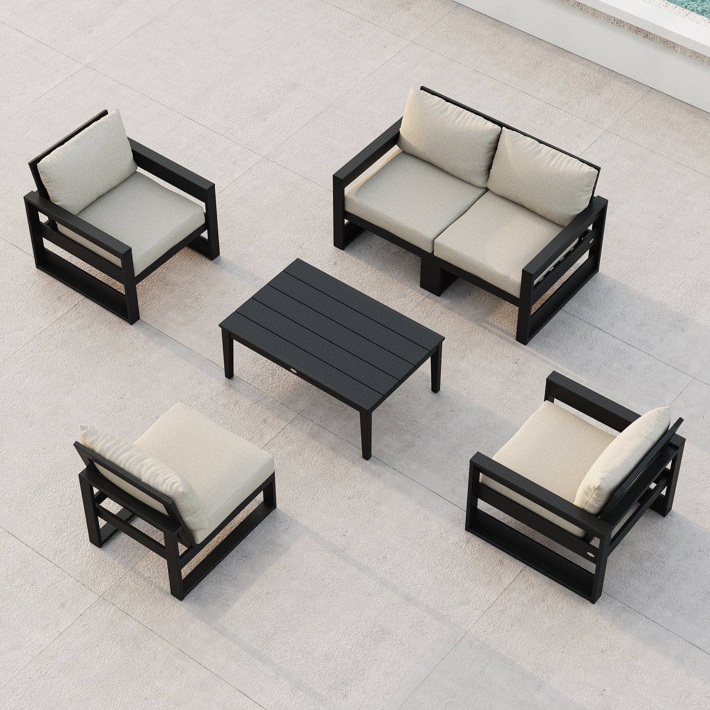 POLYWOOD Westport 4-piece Outdoor Patio Deep Seating Set with Sofa