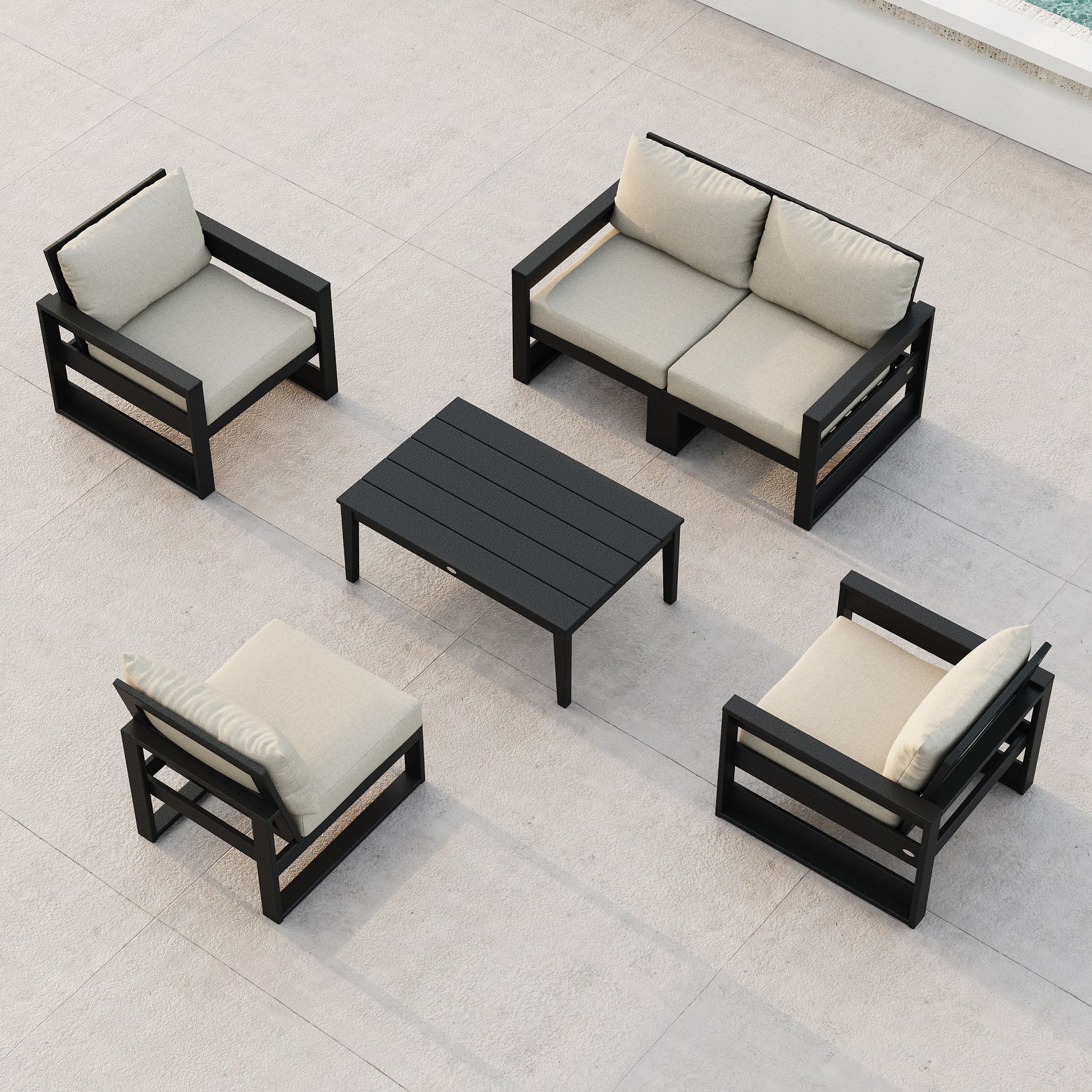 POLYWOOD Westport 4-piece Outdoor Patio Deep Seating Set with Sofa